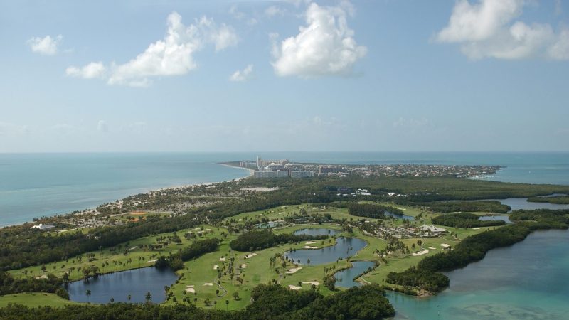 An aerial view of the the course at Key Biscane.